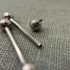 14g Stainless Steel Barbell. CLEARANCE, handpolished,  Internally Threaded. SAVE MONEY 💰