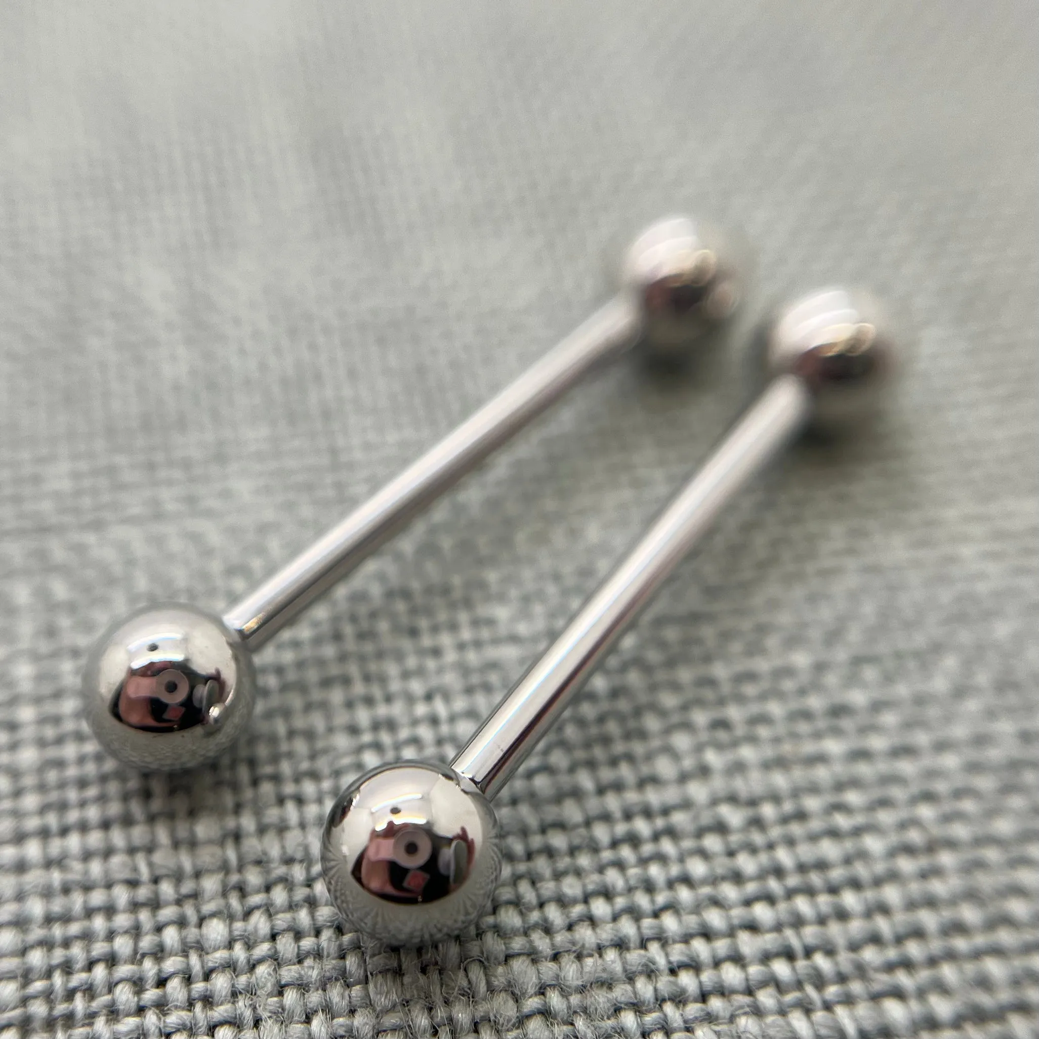 14g Stainless Steel Barbell. CLEARANCE, handpolished,  Internally Threaded. SAVE MONEY 💰