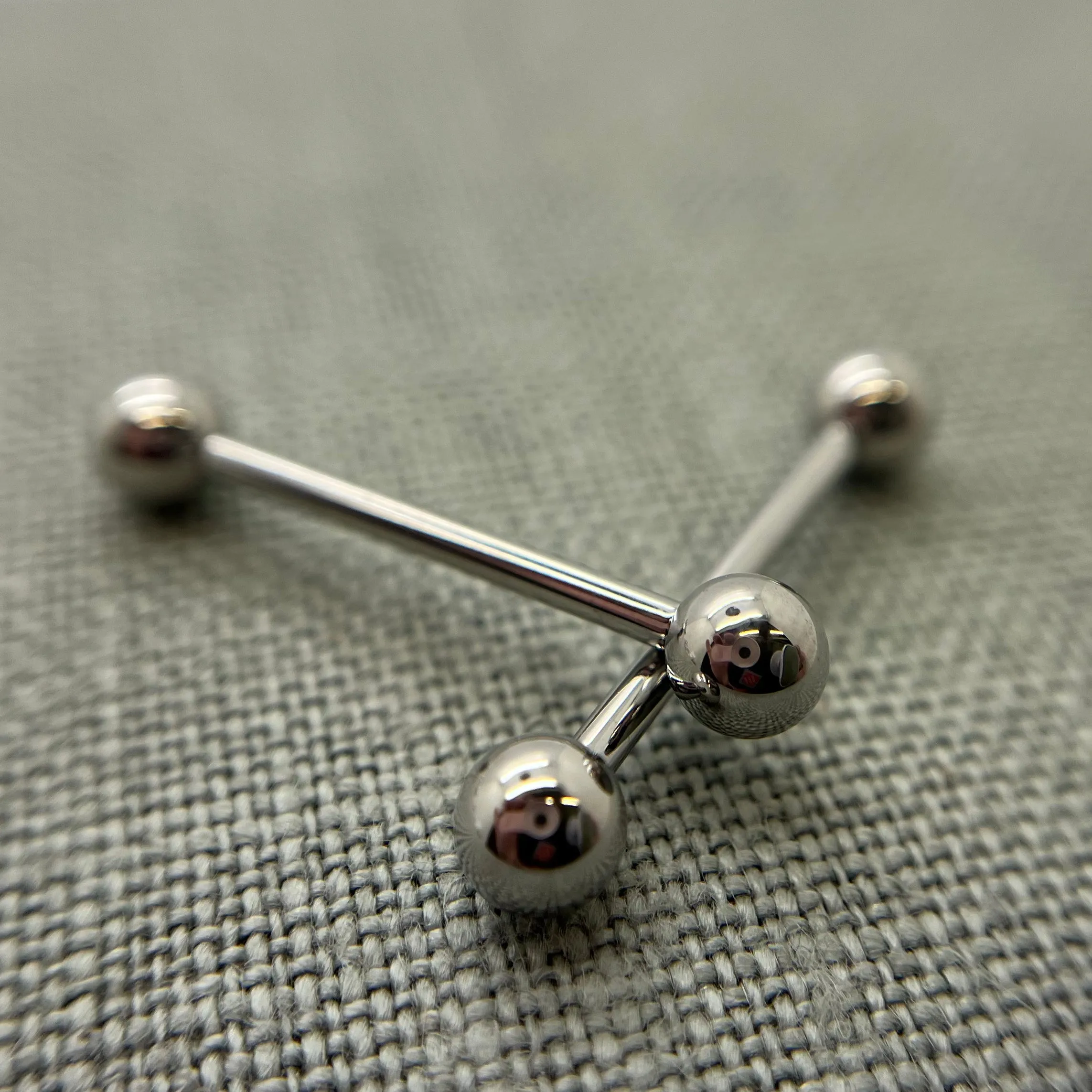 14g Stainless Steel Barbell. CLEARANCE, handpolished,  Internally Threaded. SAVE MONEY 💰