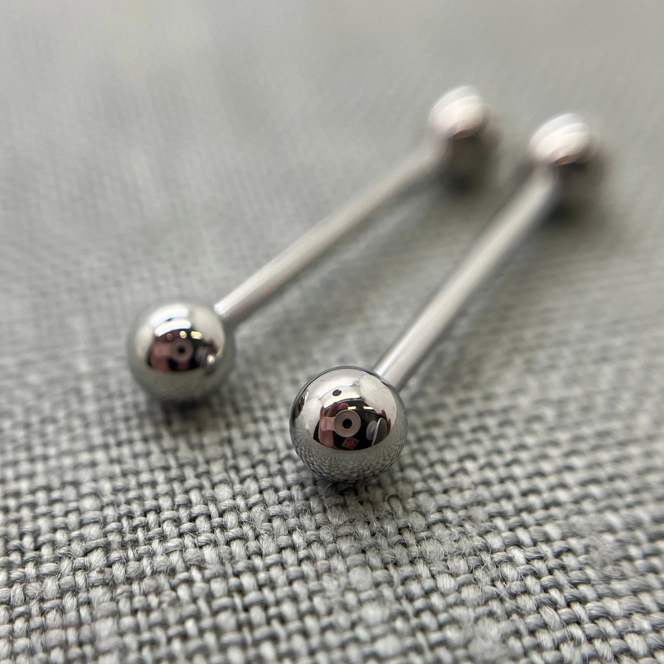 14g Stainless Steel Barbell. CLEARANCE, handpolished,  Internally Threaded. SAVE MONEY 💰
