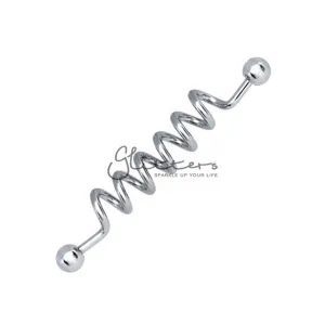 14GA 316L Surgical Steel Spring Industrial Barbells