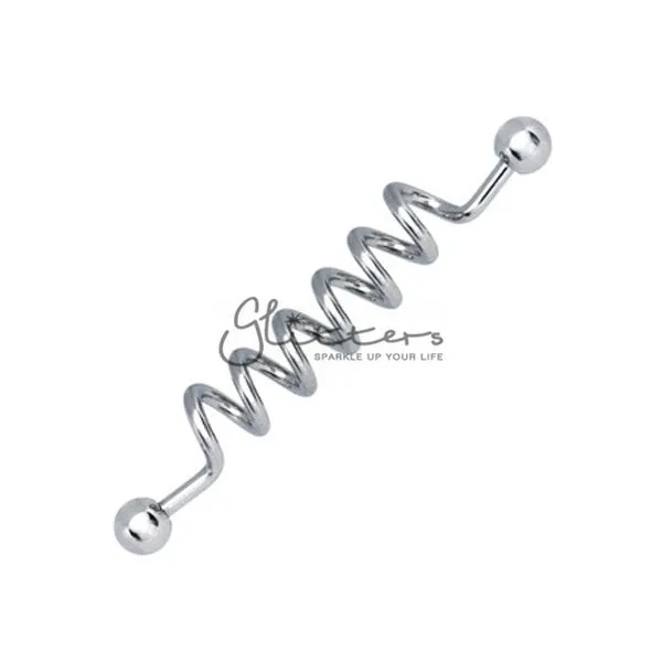 14GA 316L Surgical Steel Spring Industrial Barbells