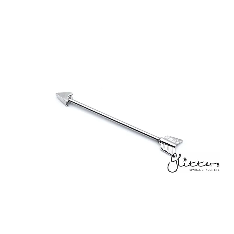14GA Surgical Steel Arrow Industrial Barbells - Gold | Black
