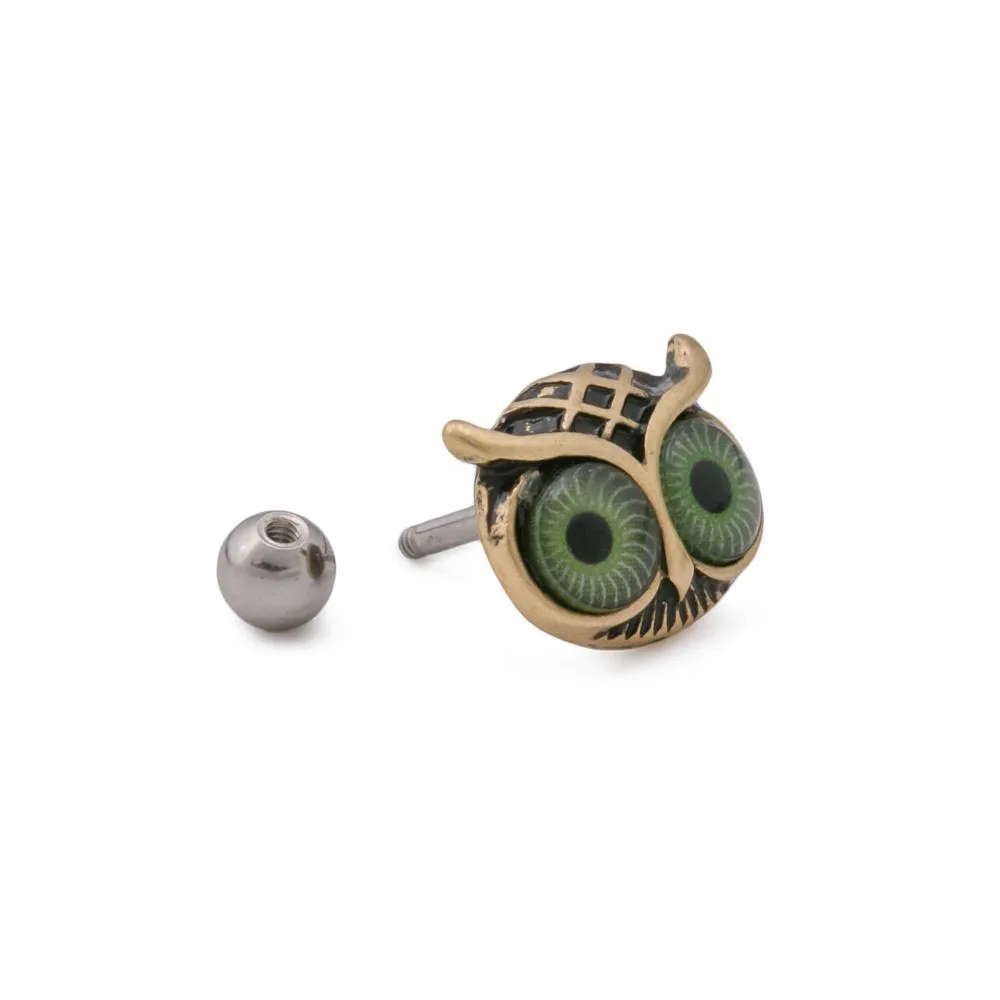 16g 5/16" Burnished Gold Owl Eyes Barbell — Price Per 1