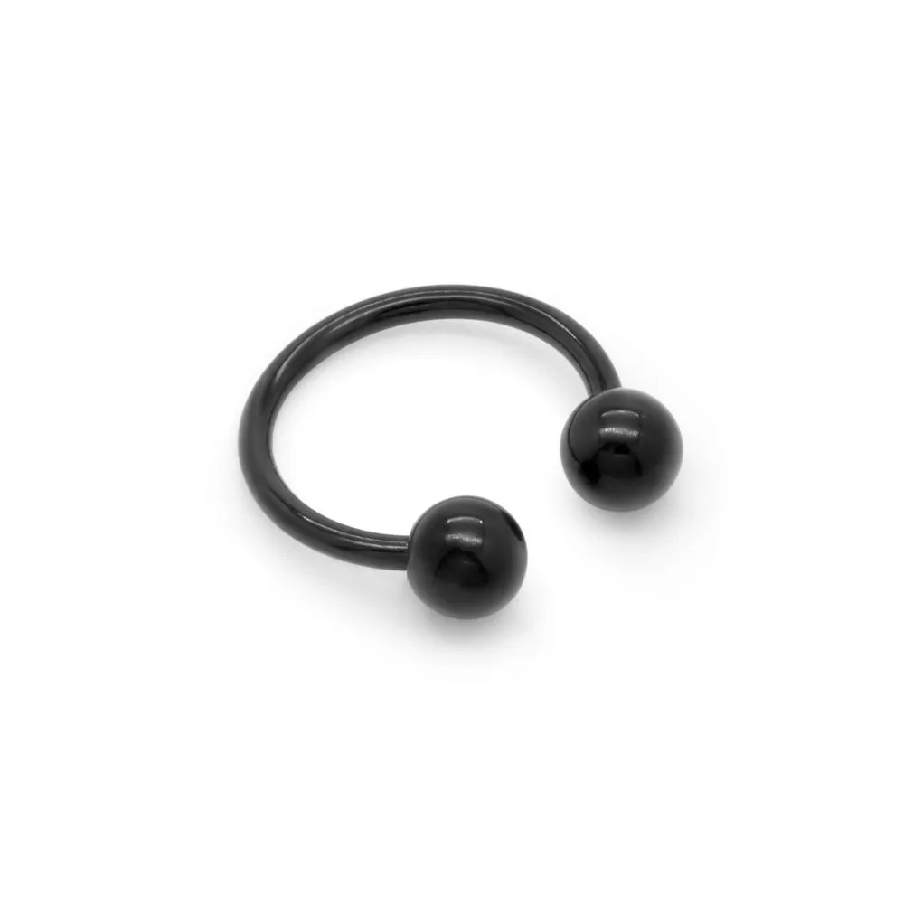 16g Externally Threaded PVD Black Titanium Circular Barbell w/ Balls — Price Per 1