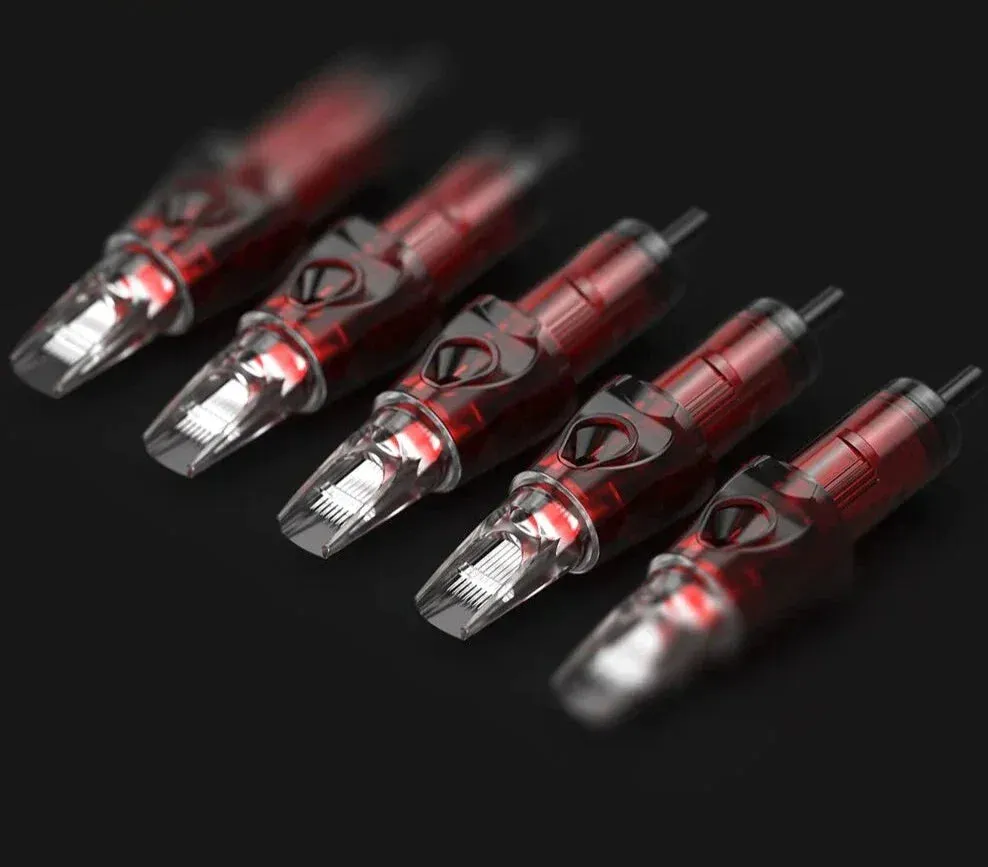 20 Red Tattoo Needles for Police Cartridge Machines