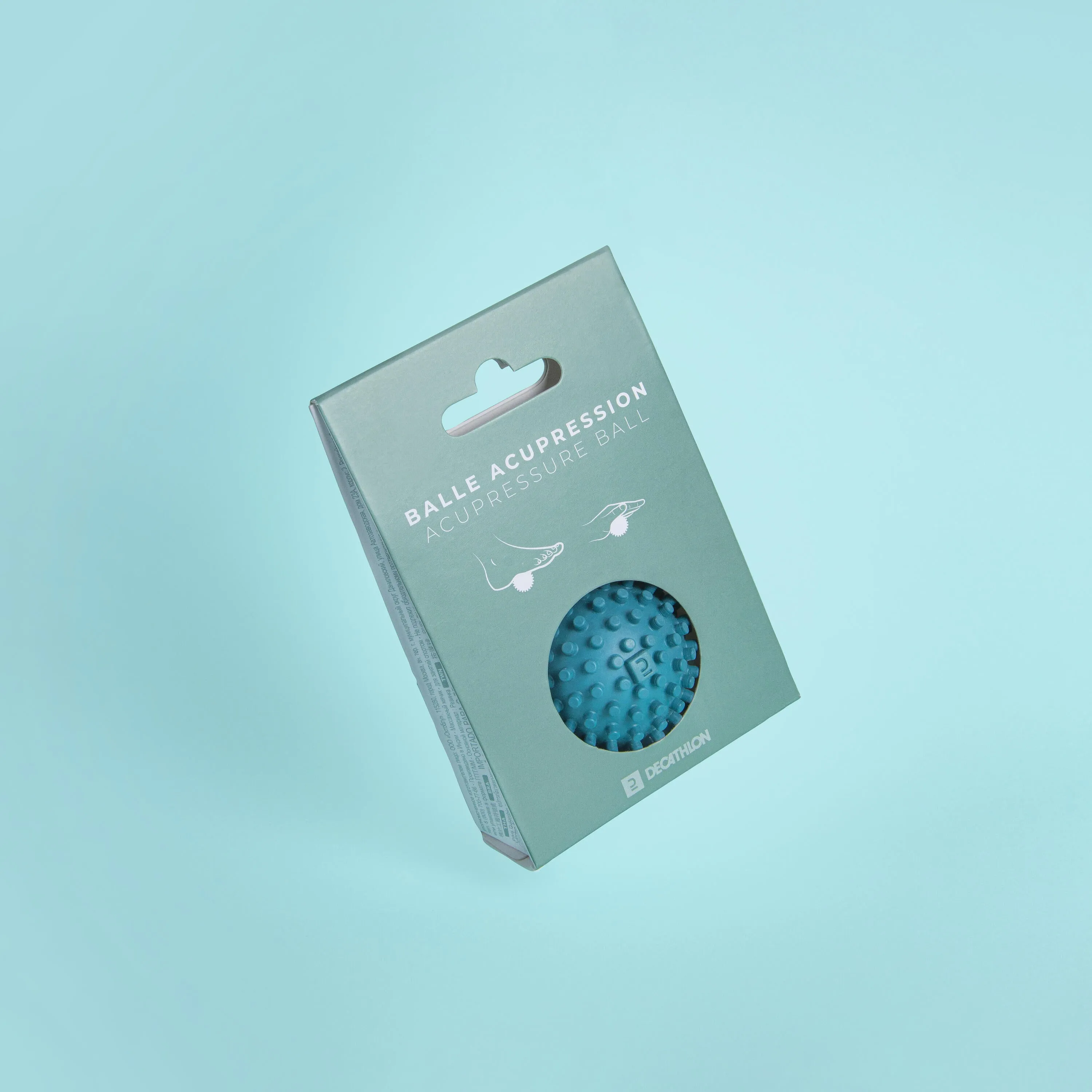 Acupressure massage ball DECATHLON, blue-gray