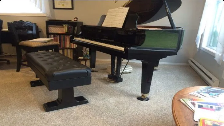 Adjustable Piano Bench Plans Pneumatic Keyboard Padded Seat Build Your Own.