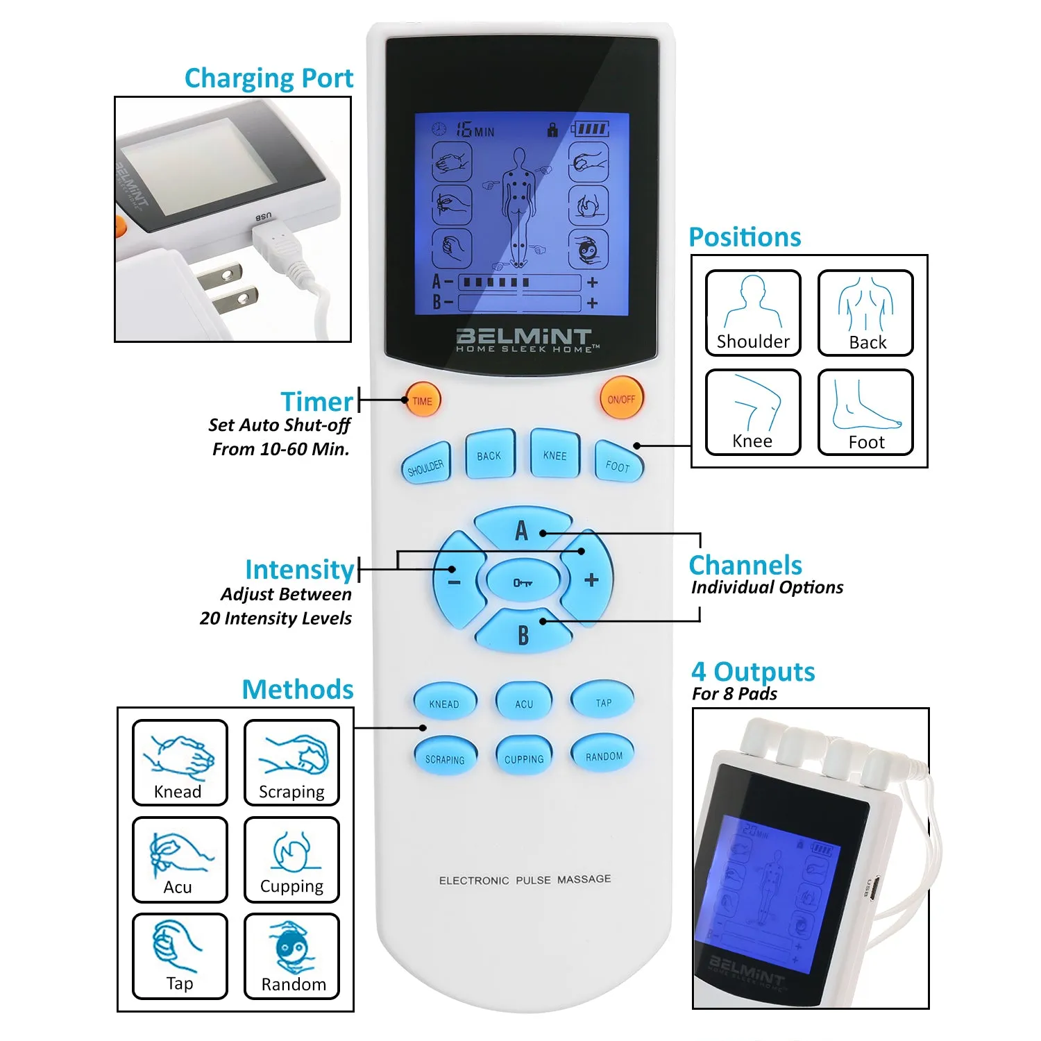 Advanced TENS Unit Electronic Pulse Muscle Stimulator