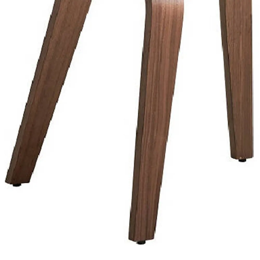 Aon 22 Inch Side Dining Chair Set of 2, Curved Back, Wood, Walnut Brown By Casagear Home