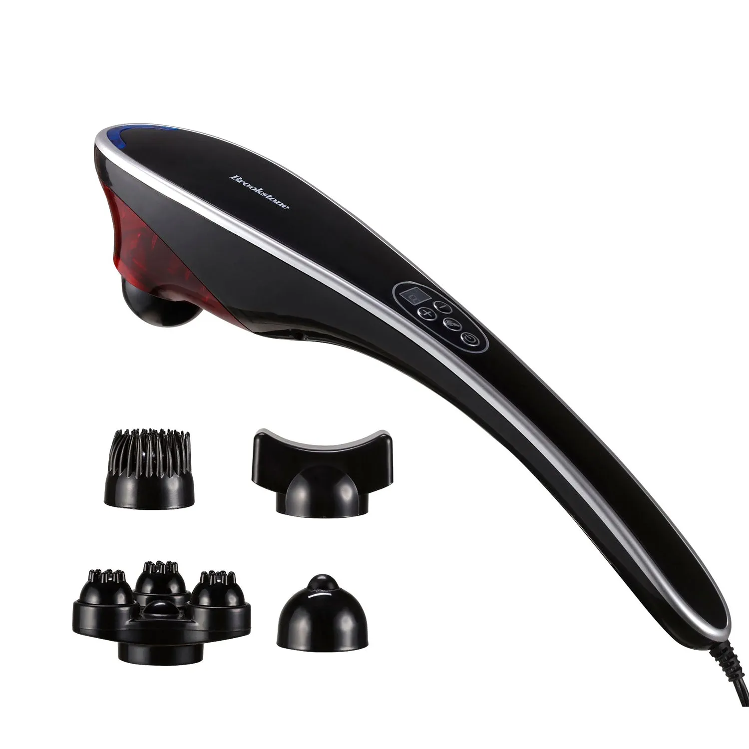Brookstone Handheld Dual Head Percussion Massager with Five Interchangeable Heads