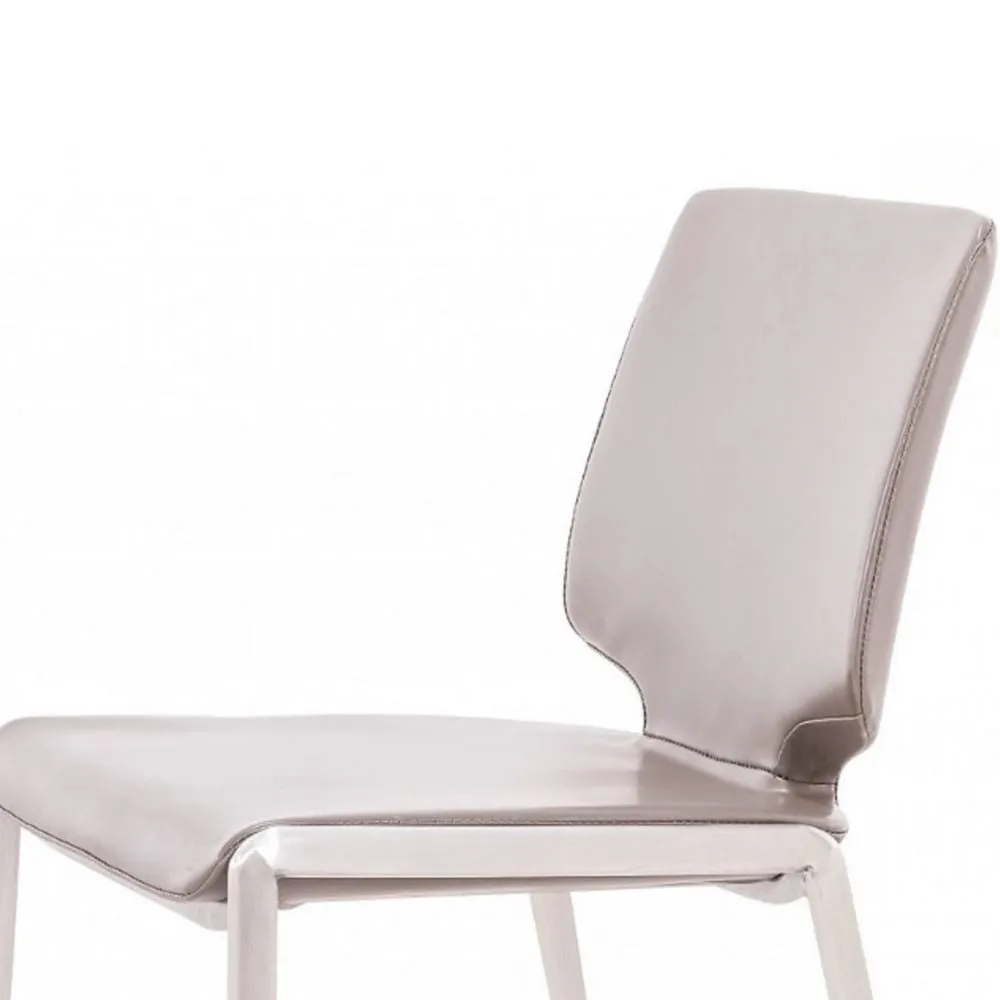 Cid Fiji Stackable Dining Chair Set of 2 Gray Faux Leather By Casagear Home