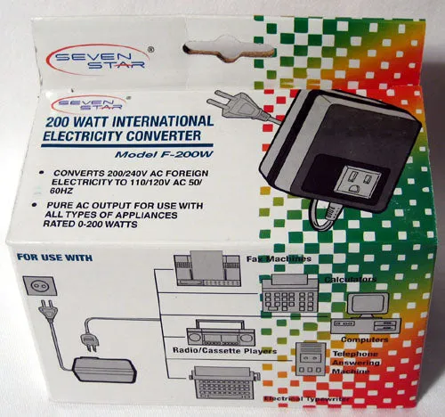 CONVERTER TRANSFORMER 240 TO 110 200W STEP DOWN ADAPTER VOLATAGE WATT POWER  NEW