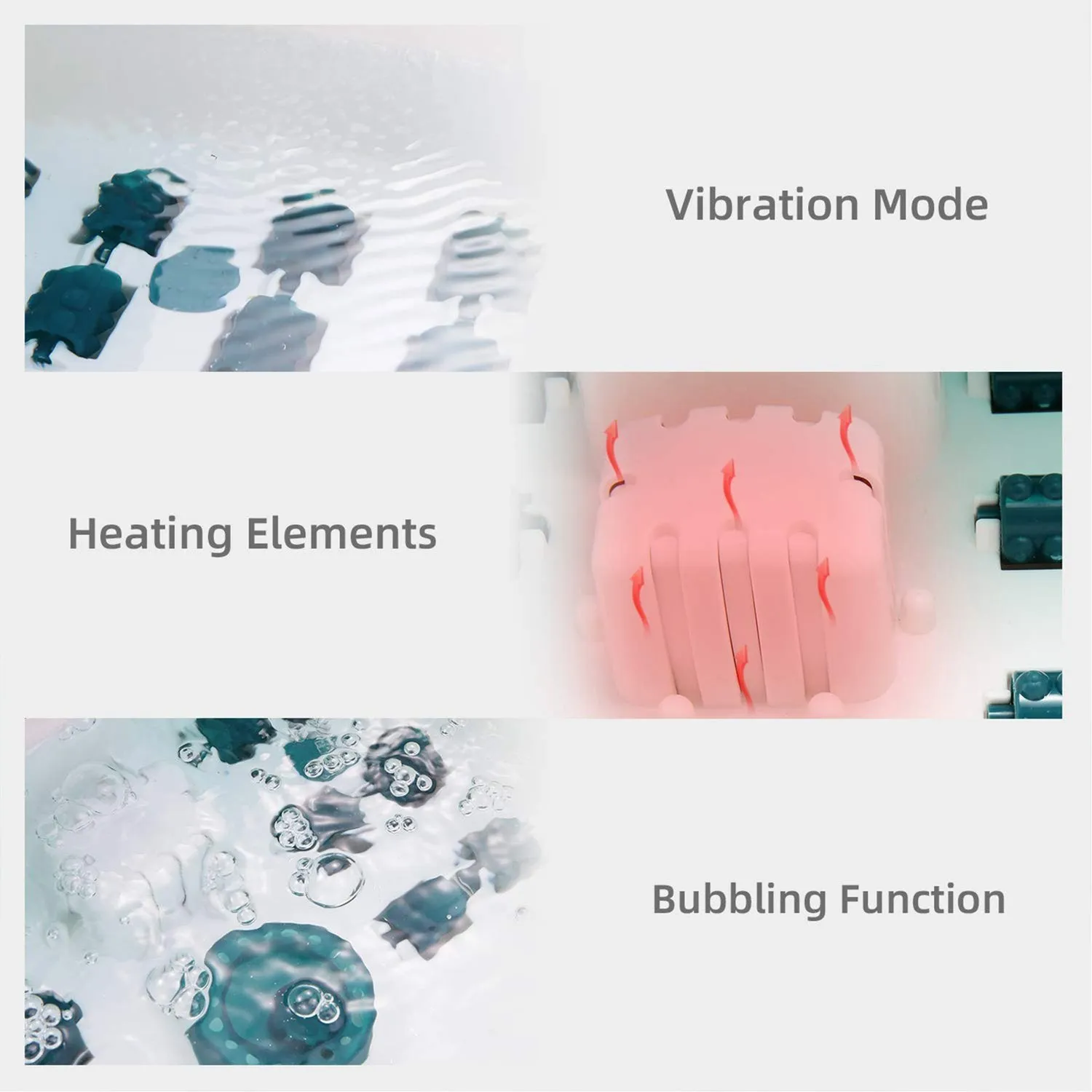 Foot Spa/Bath Massager with Heat, Bubbles, and Vibration, Digital Temperature Control, 16 Masssage Rollers with Mini Detachable Massage Points, Soothe and Comfort Feet