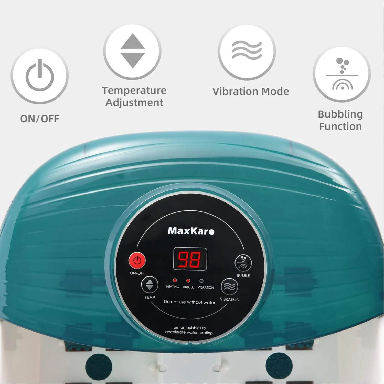 Foot Spa/Bath Massager with Heat, Bubbles, and Vibration, Digital Temperature Control, 16 Masssage Rollers with Mini Detachable Massage Points, Soothe and Comfort Feet
