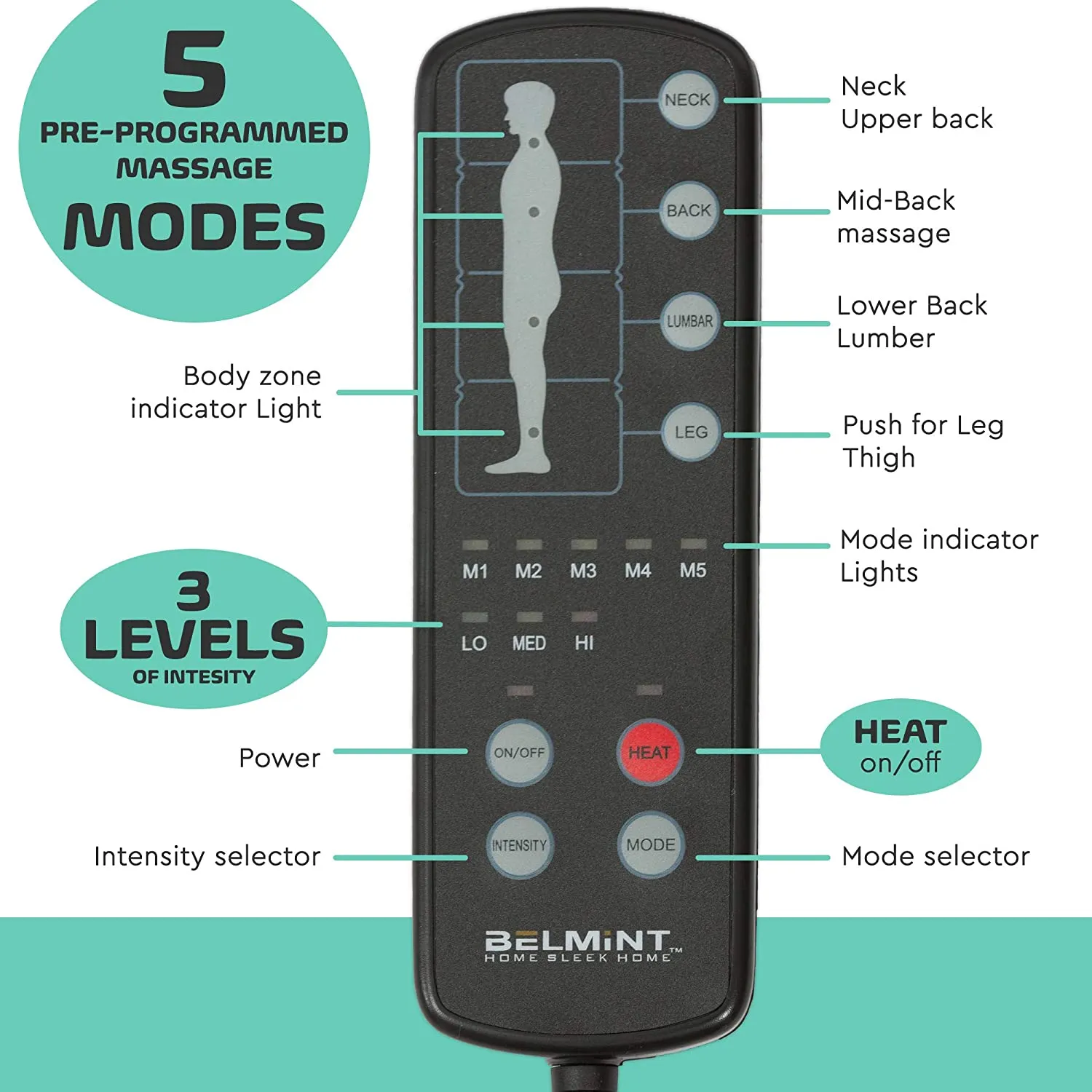 Full-Body Massage Mat, Black