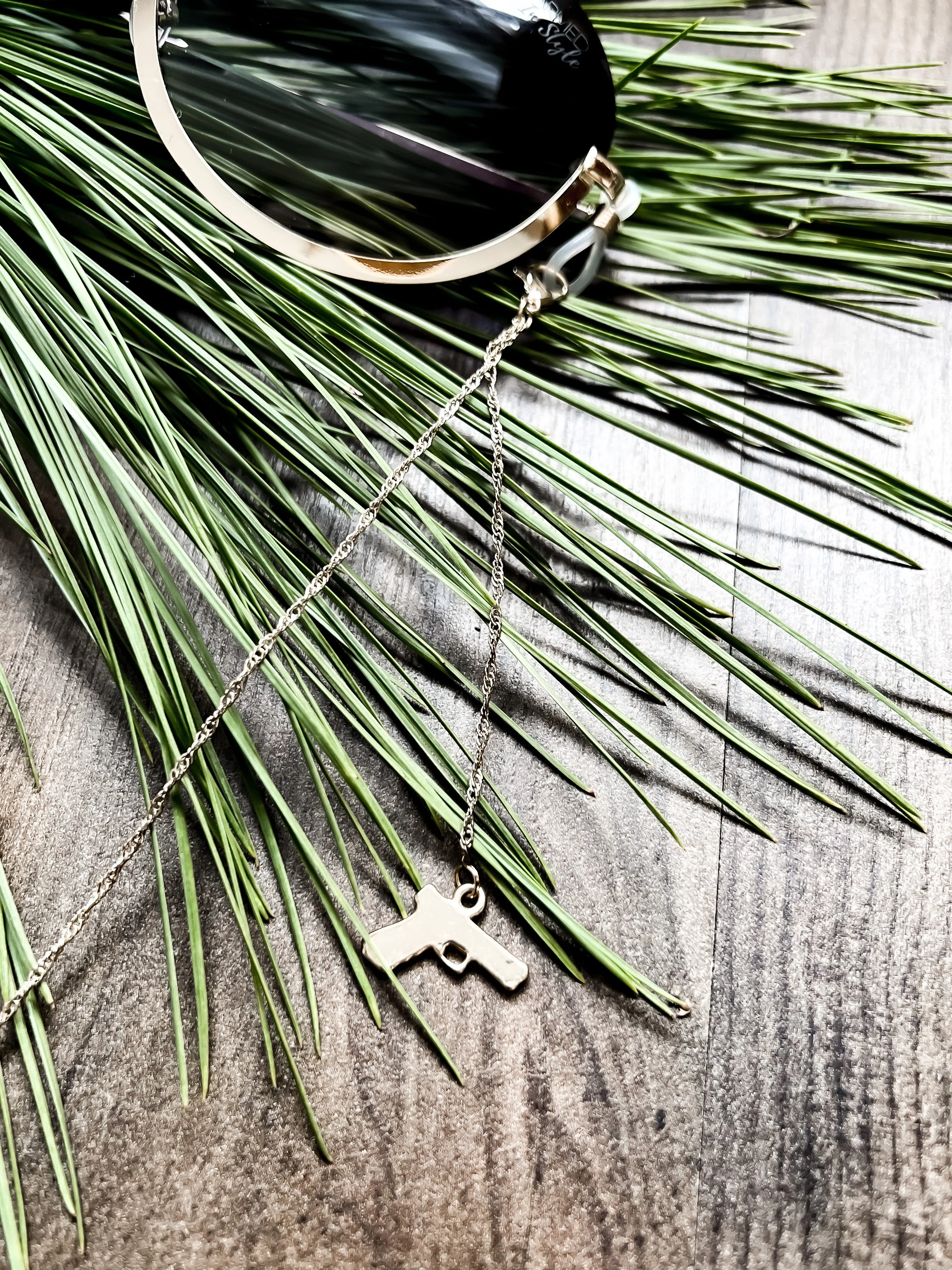 Gun Charm Glasses Chain