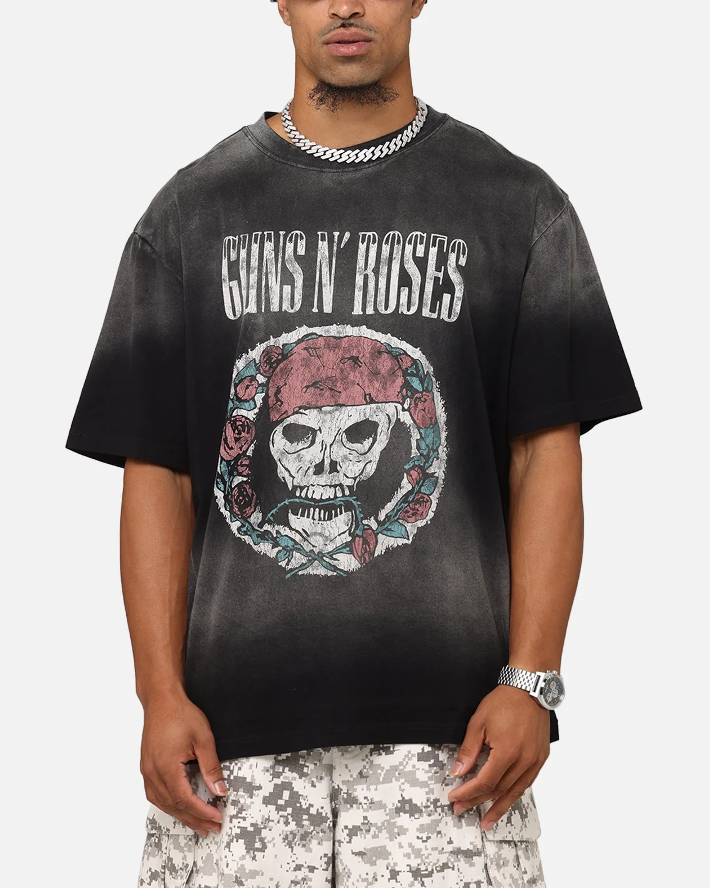 Guns N Roses LA Roses Vintage T-Shirt Washed Black