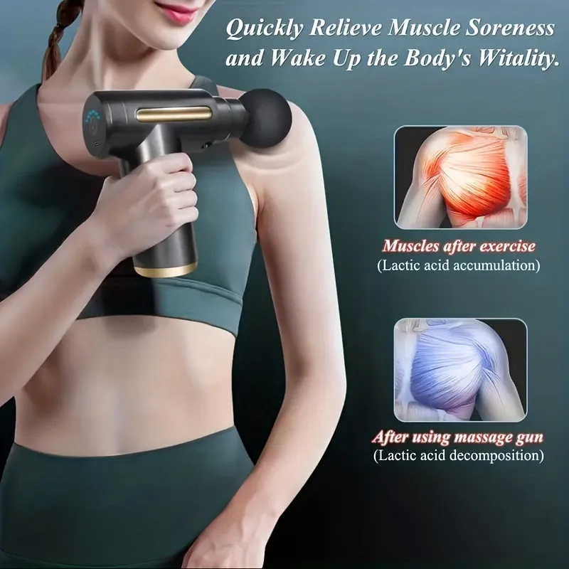 Instant Muscle Relief With Mini Massage Gun - 4 Interchangeable Heads For Targeted Pain Relief, Valentine's Day gift