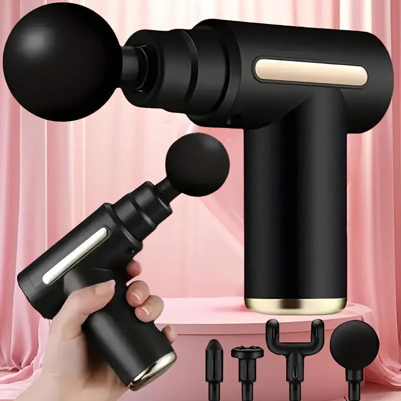 Instant Muscle Relief With Mini Massage Gun - 4 Interchangeable Heads For Targeted Pain Relief, Valentine's Day gift