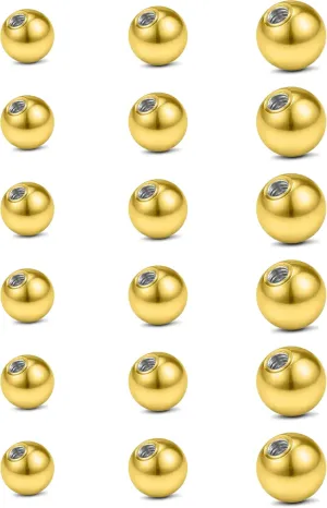 JFORYOU 14G Replacement Balls for Piercing Jewelry 18Pcs Externally Threaded Surgical Steel Balls Industrial Barbell Tongue Nipple Navel Belly Button Piercing Rings Parts 5MM-8MM
