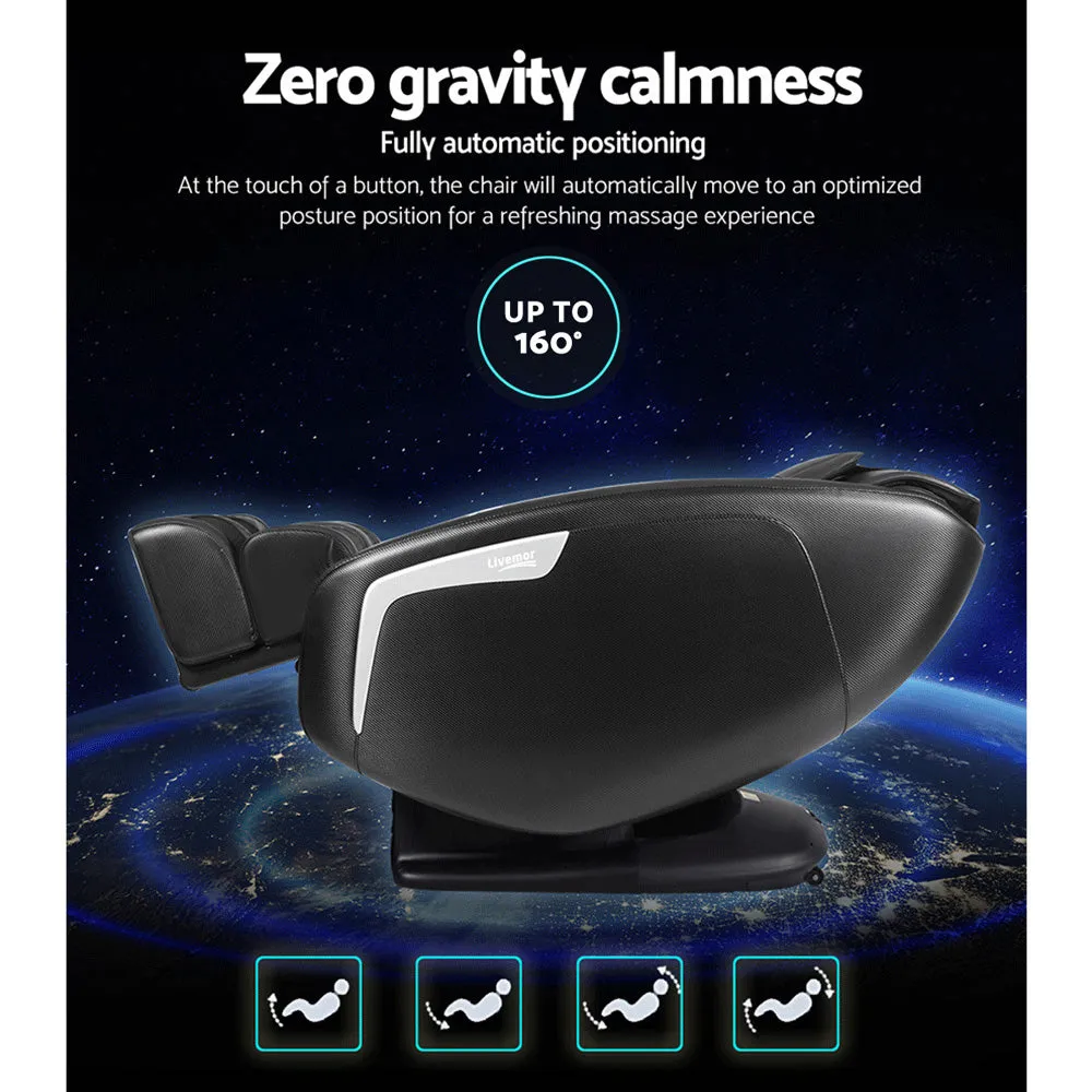 Livemor 3D Electric Massage Chair Shiatsu Kneading Massager Zero Gravity Large Black