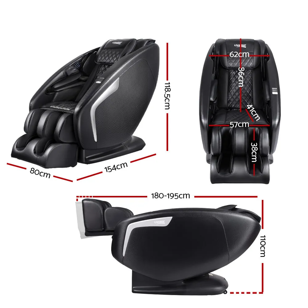 Livemor 3D Electric Massage Chair Shiatsu Kneading Massager Zero Gravity Large Black
