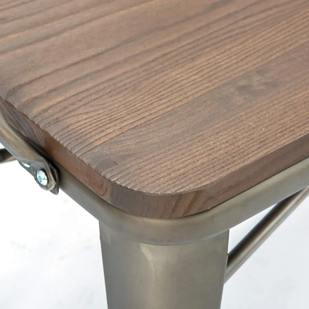 Metal Bench Industrial Mid-Century 2 Person Chair with Wood Seat,Dining Bench with Floor Protector