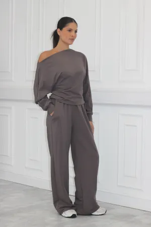 Off the shoulder medium weight sweater