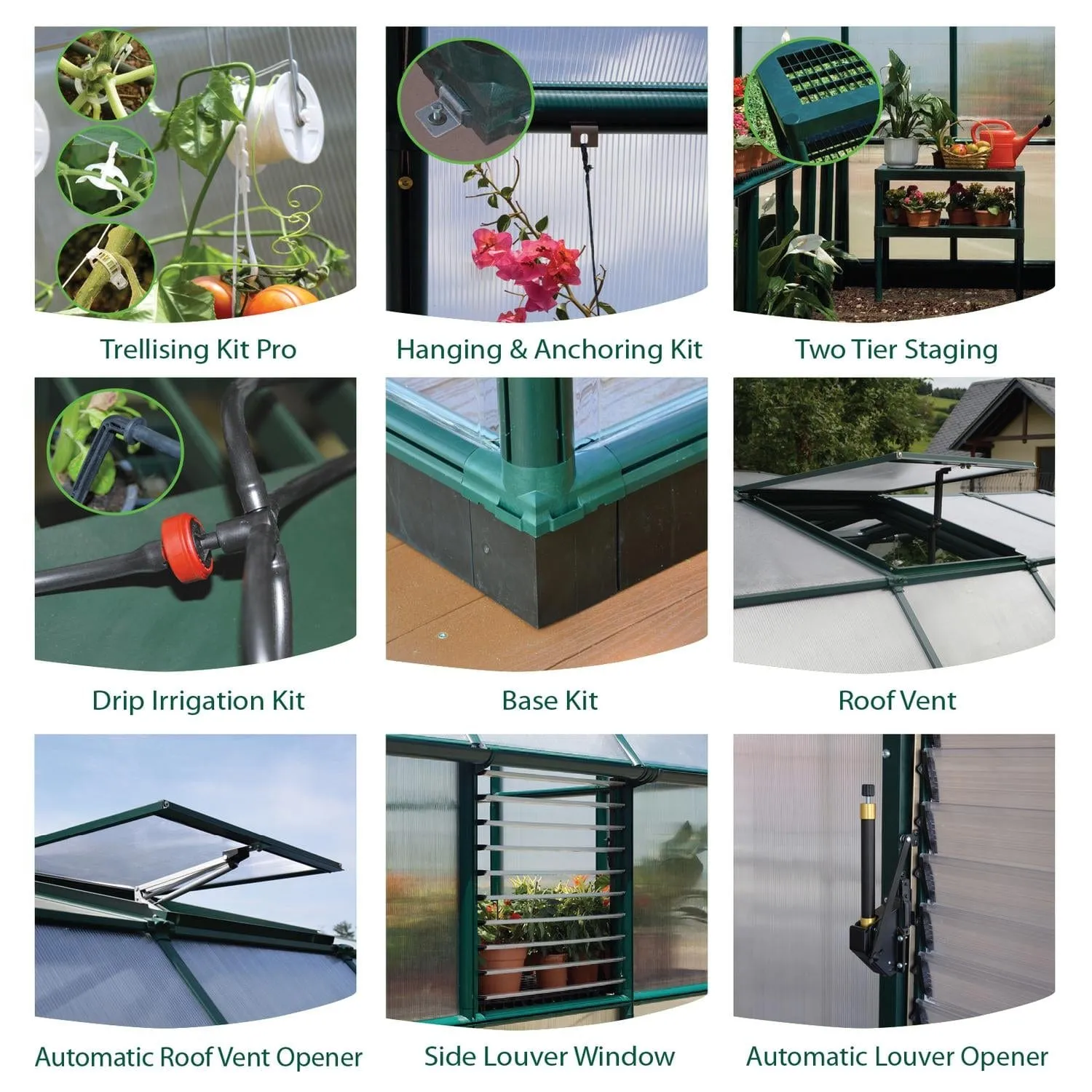 Palram - Canopia | Prestige 8x20 ft Clear Greenhouse Kit Package With 0.8mm Polycarbonate Glazing