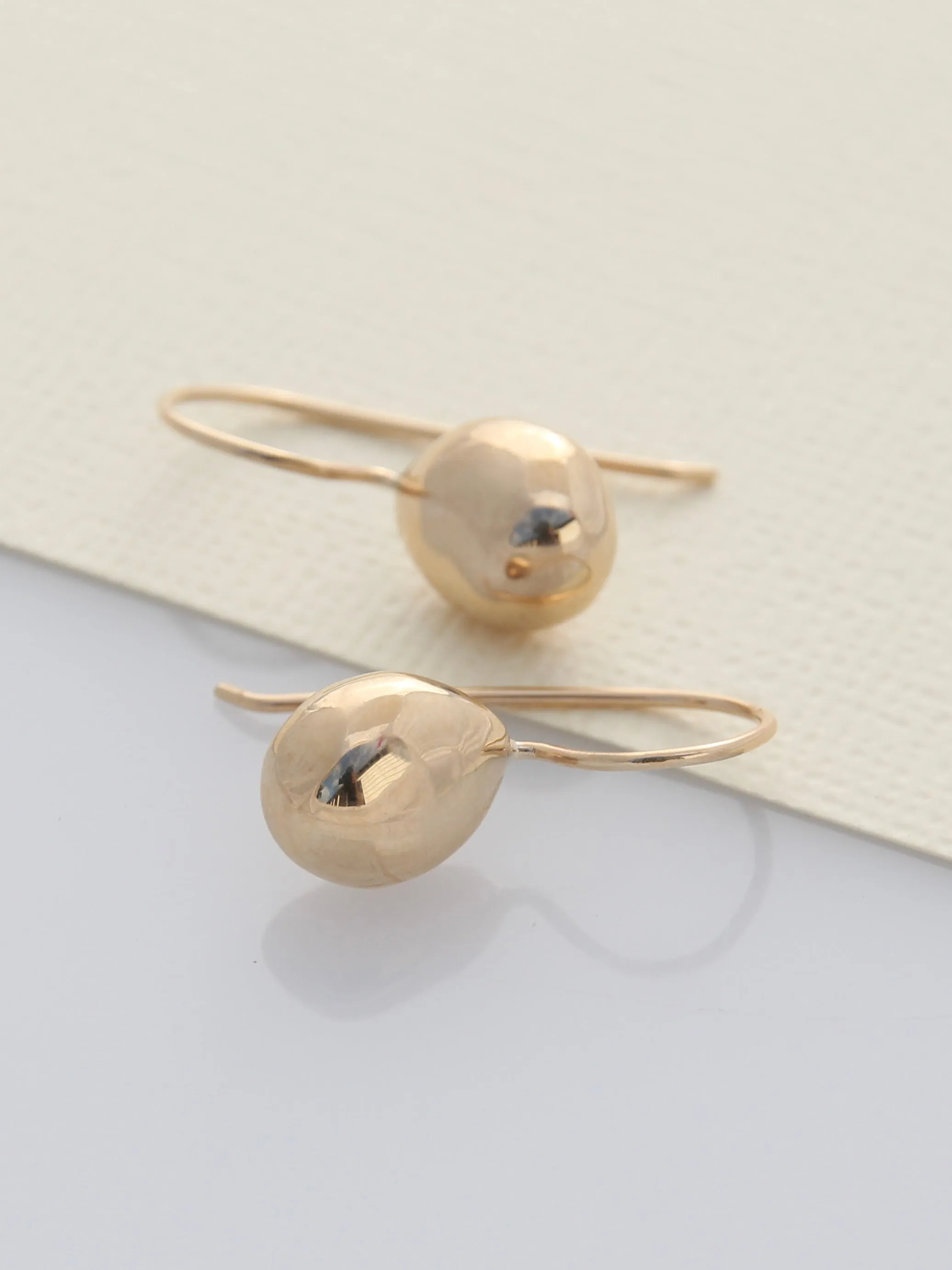 Pebble Drop Earrings | 9k Gold
