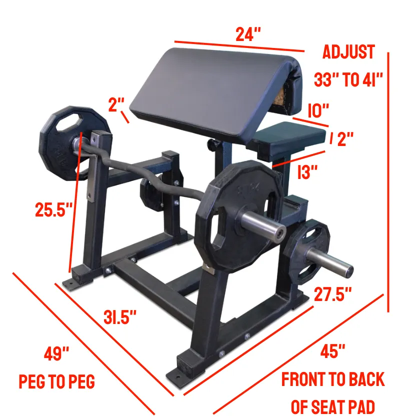 Preacher Curl Bench w/ 2 Weight Holders - IN STOCK