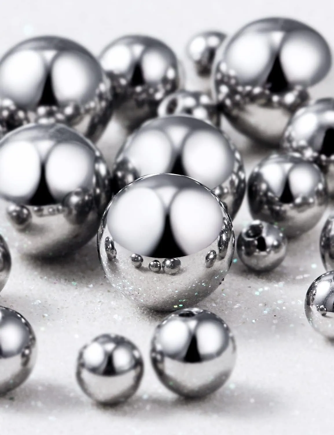 Prjndjw 25Pcs 14G 16G Replacement Balls internal thread & Externally Threaded Surgical Steel Balls Industrial Barbell Tongue Nipple Belly Button Eyebrow Rook Piercing Rings Parts 3MM-8MM