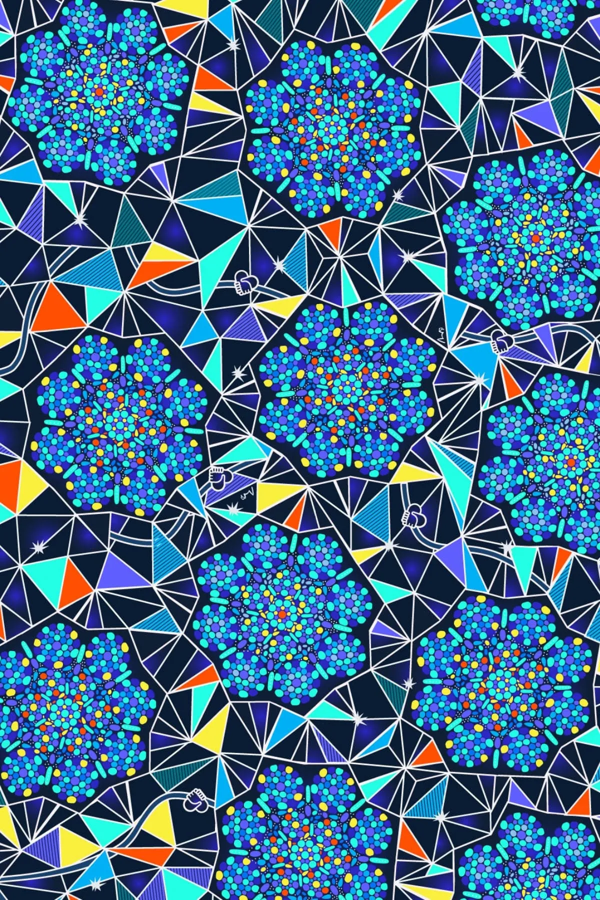 "Steel Kaleidoscope" Hi vis Cotton workshirt