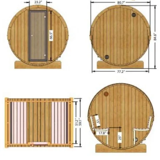 SaunaLife Model E6 3 Person Barrel Sauna