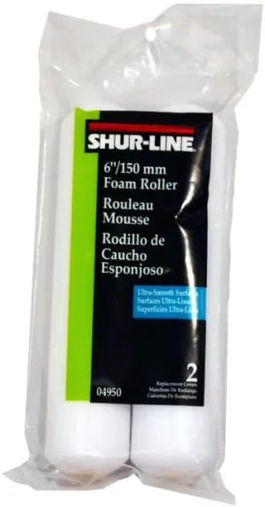 Shur-Line 6-Inch Foam Mini Roller Refills, 2-Pack