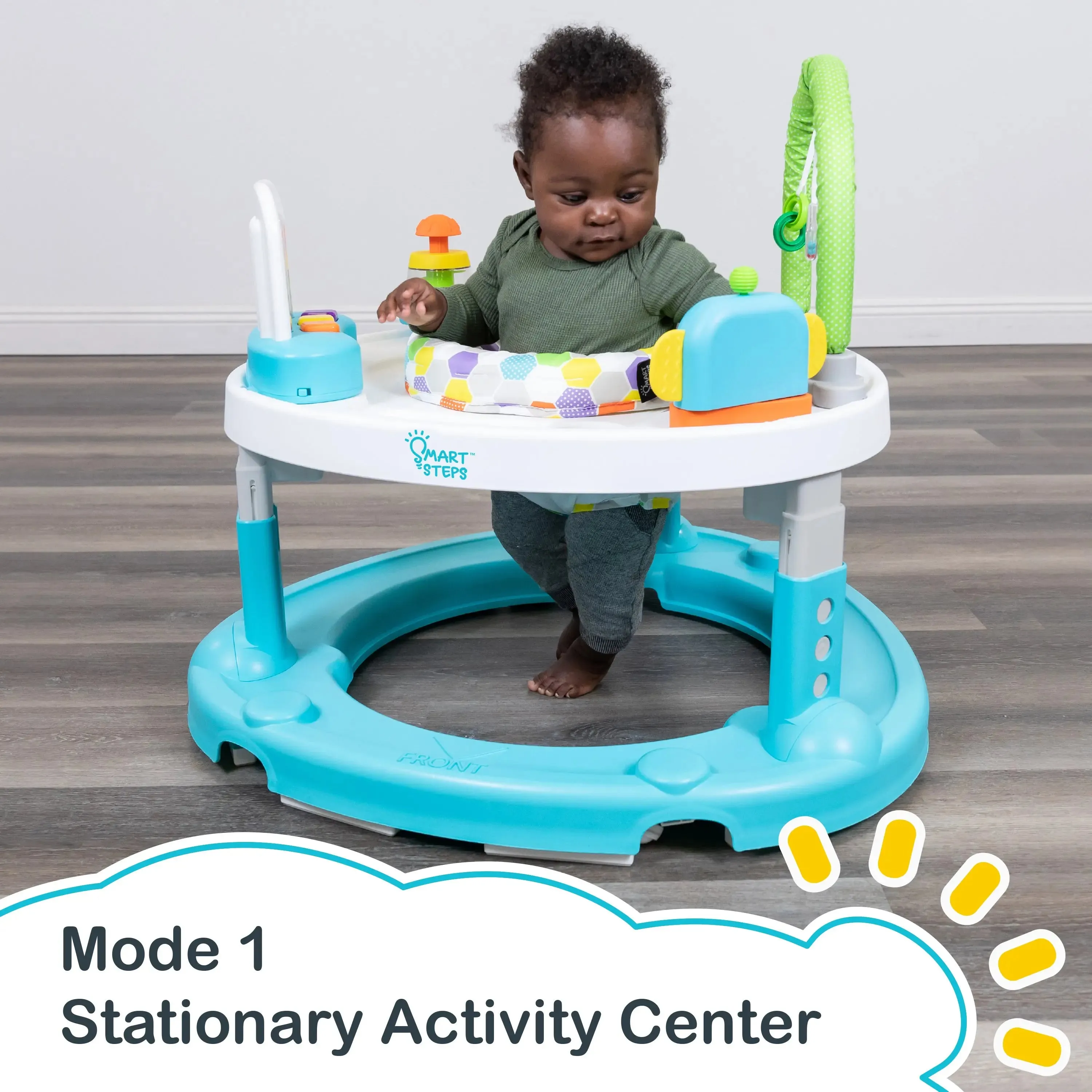 Smart Steps® by Baby Trend Bounce N’ Dance 4-in-1 Activity Center Walker - Hexagon Dots (Walmart Exclusive)