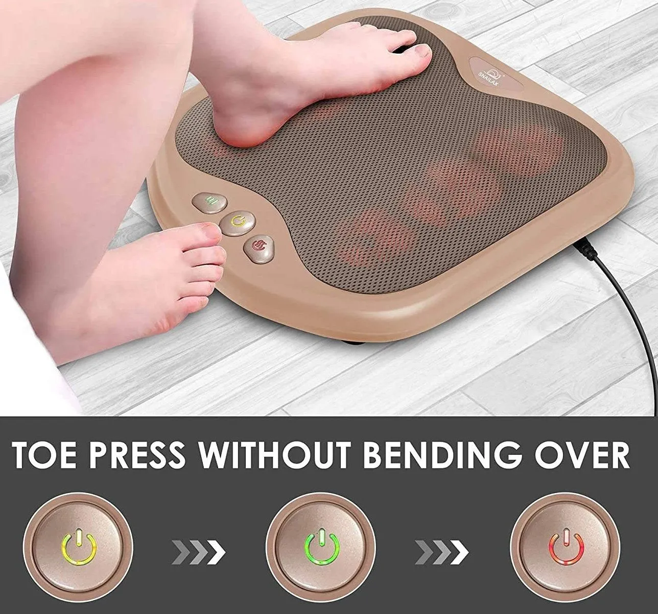 SNLXPRO™ Shiatsu Foot Massager w/ Heat | Deep Kneading, 18 Nodes, Washable | Foot   Back Massager