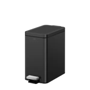 Stella 6 L/1.6 Gal Small Bathroom Step Trash Can - Matte Black