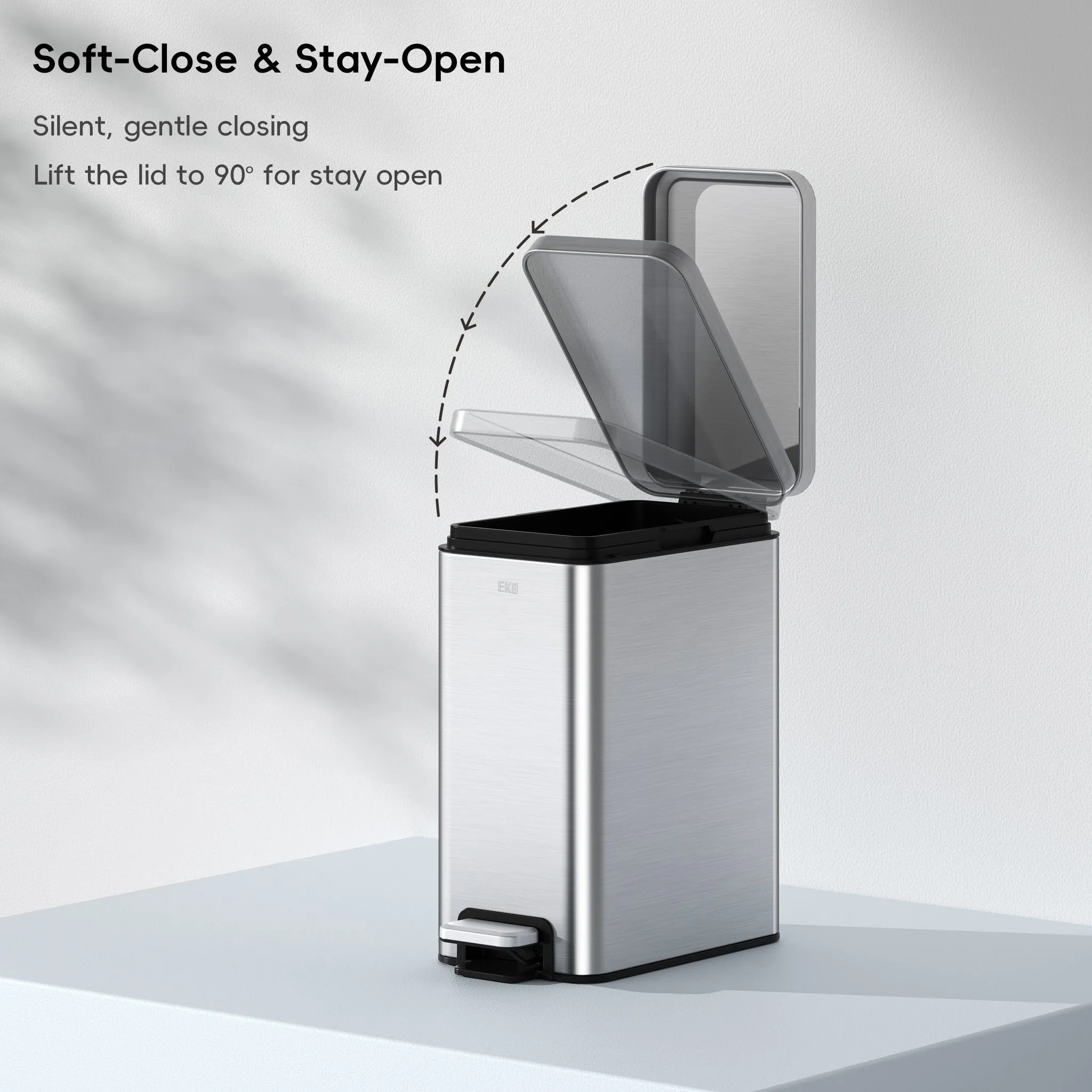Stella 6 L/1.6 Gal Small Bathroom Step Trash Can - Stainless Steel