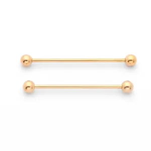 Surgical Steel Balls Industrial Barbells - Gold