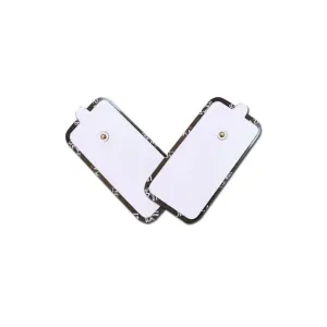 Tech Care TENS Unit Pads XL Extra Large Snap On Sticky Reusable Pads 2 Pairs (4 Pads)