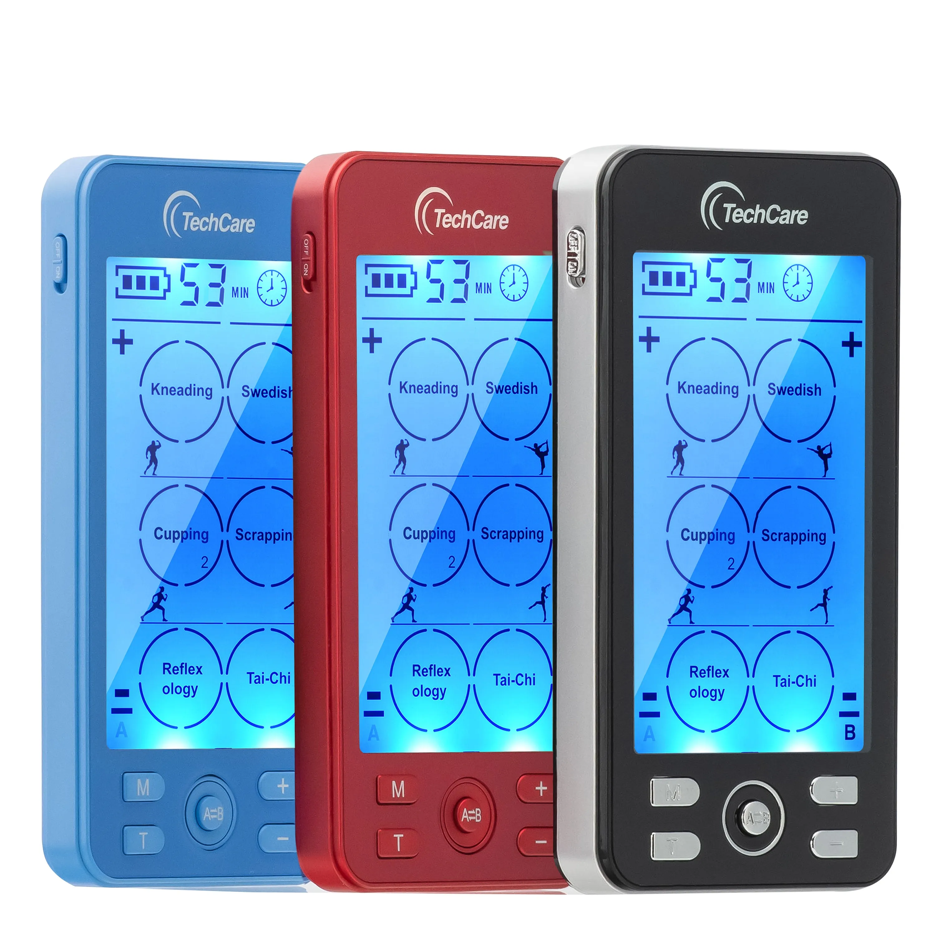 TechCare Plus 24 Modes Tens Unit Muscle Stimulator 24 Massage Modes Dual Channel Electro Therapy Device Rechargeable