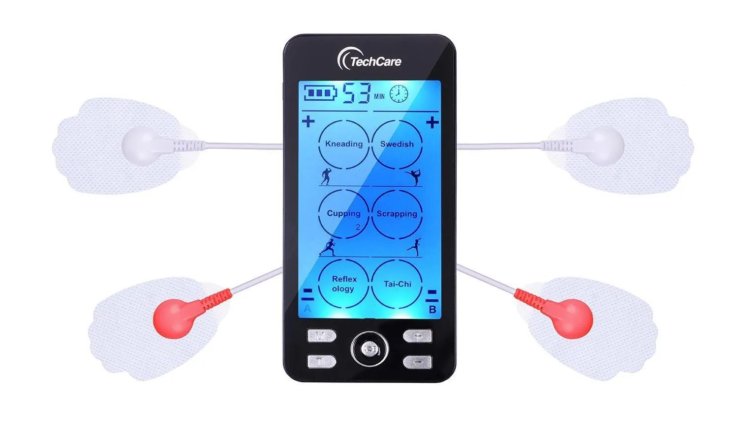 TechCare Plus 24 Modes Tens Unit Muscle Stimulator 24 Massage Modes Dual Channel Electro Therapy Device Rechargeable