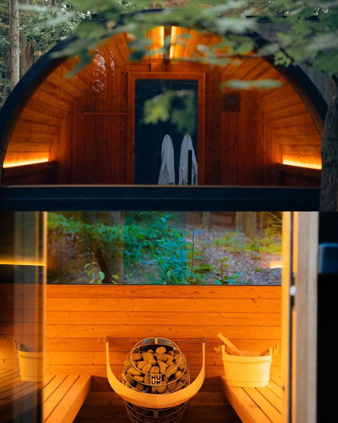 Thermory 4 person Barrel Sauna No. 60 Ignite DIY Kit with window & porch