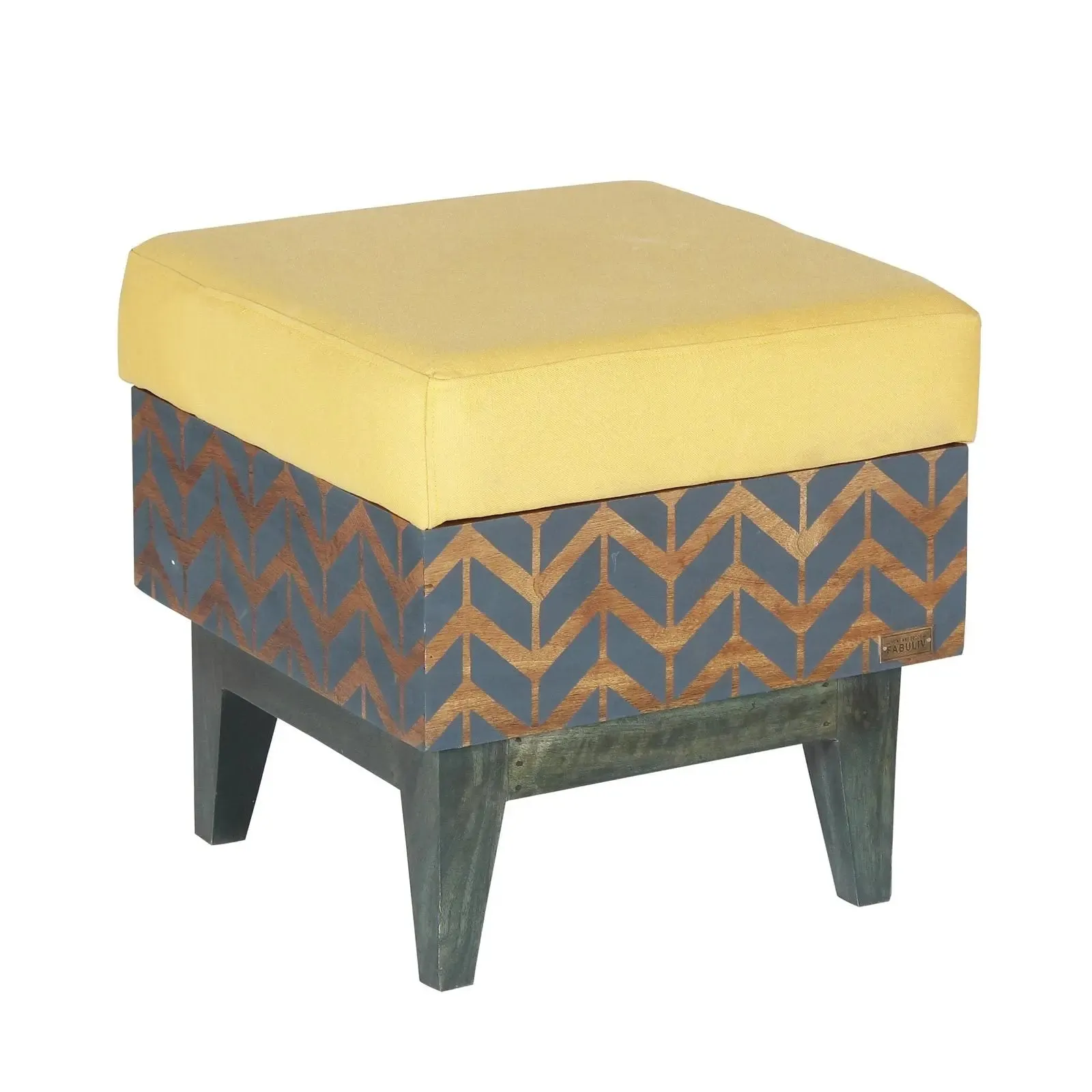 Tyler Wooden Stool with storage