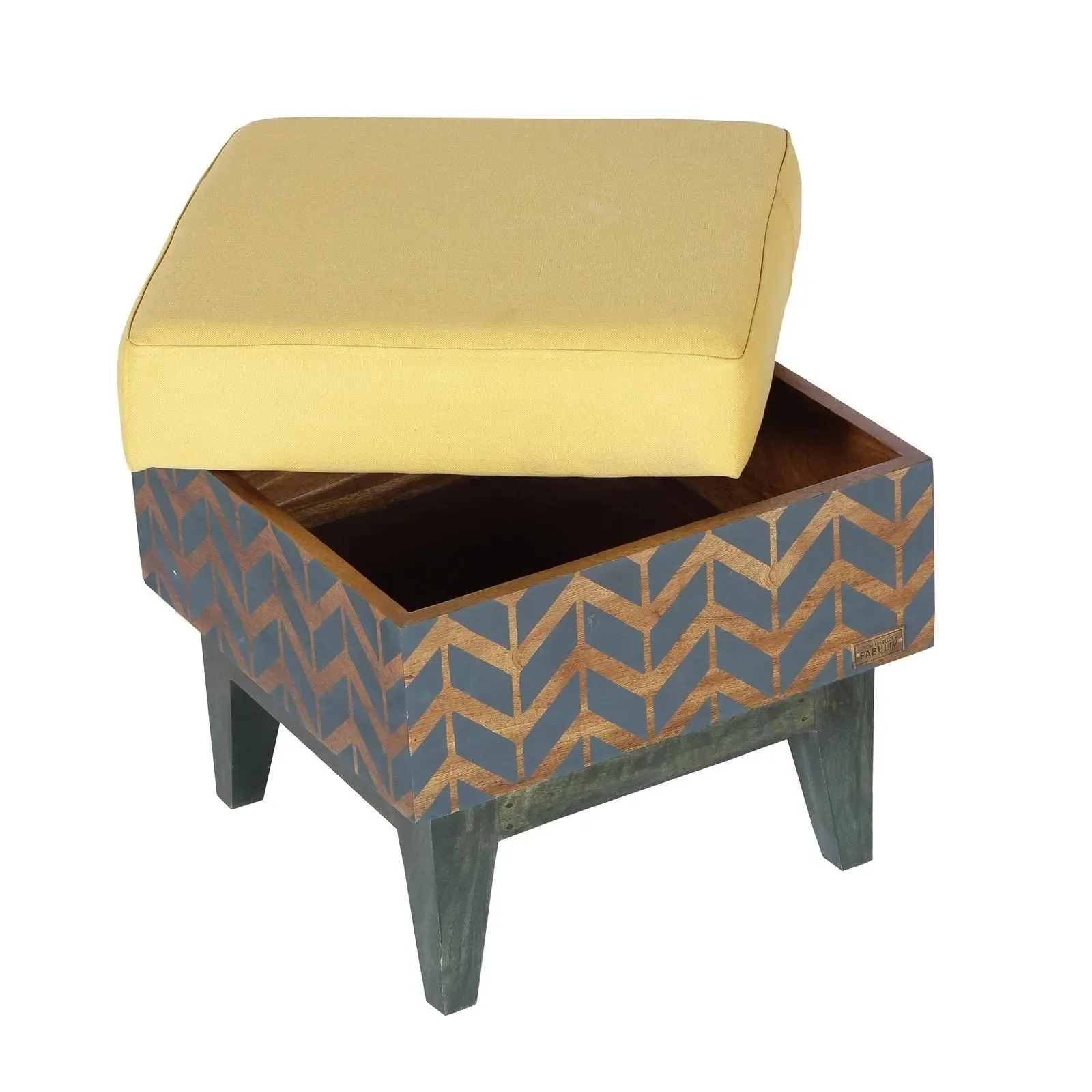 Tyler Wooden Stool with storage