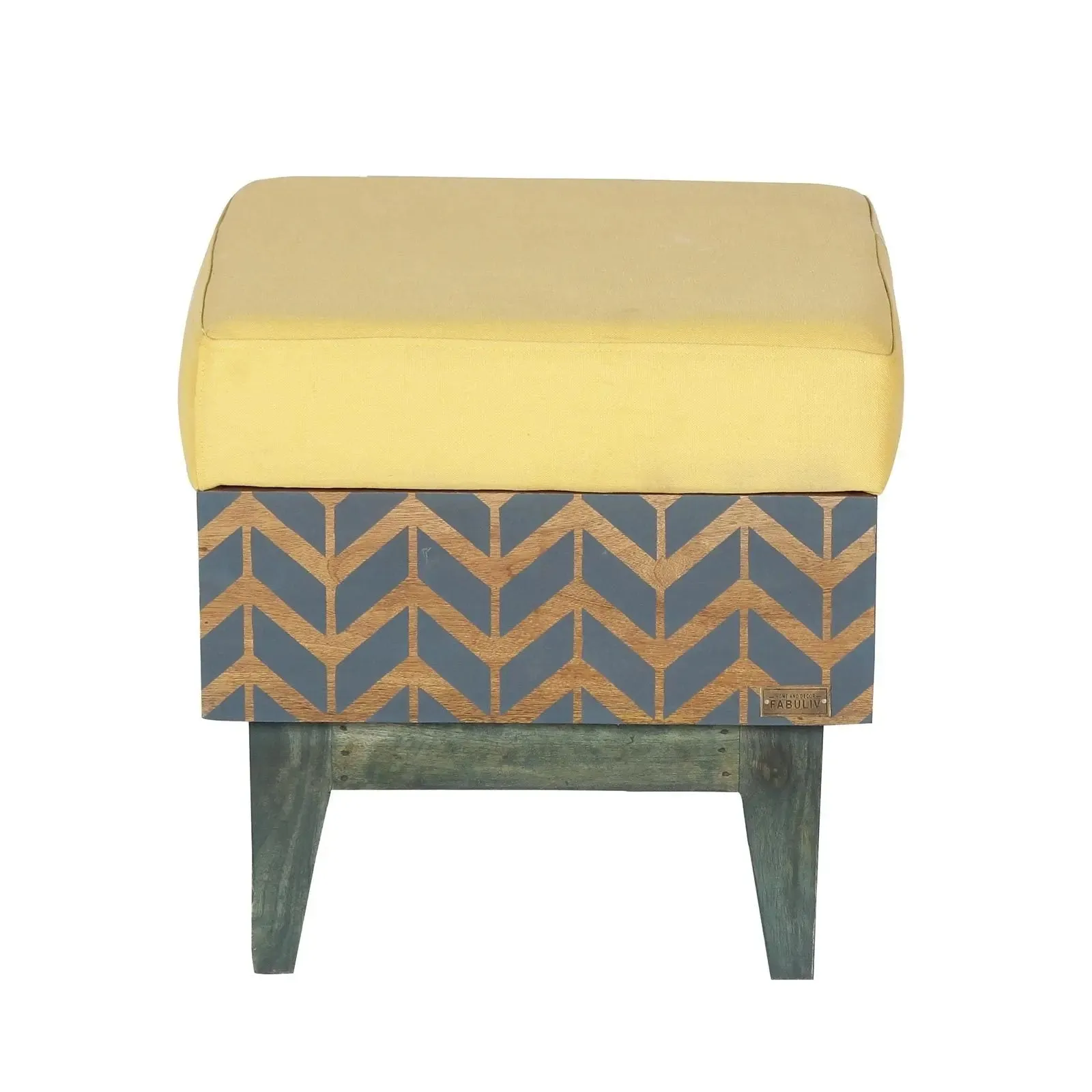 Tyler Wooden Stool with storage
