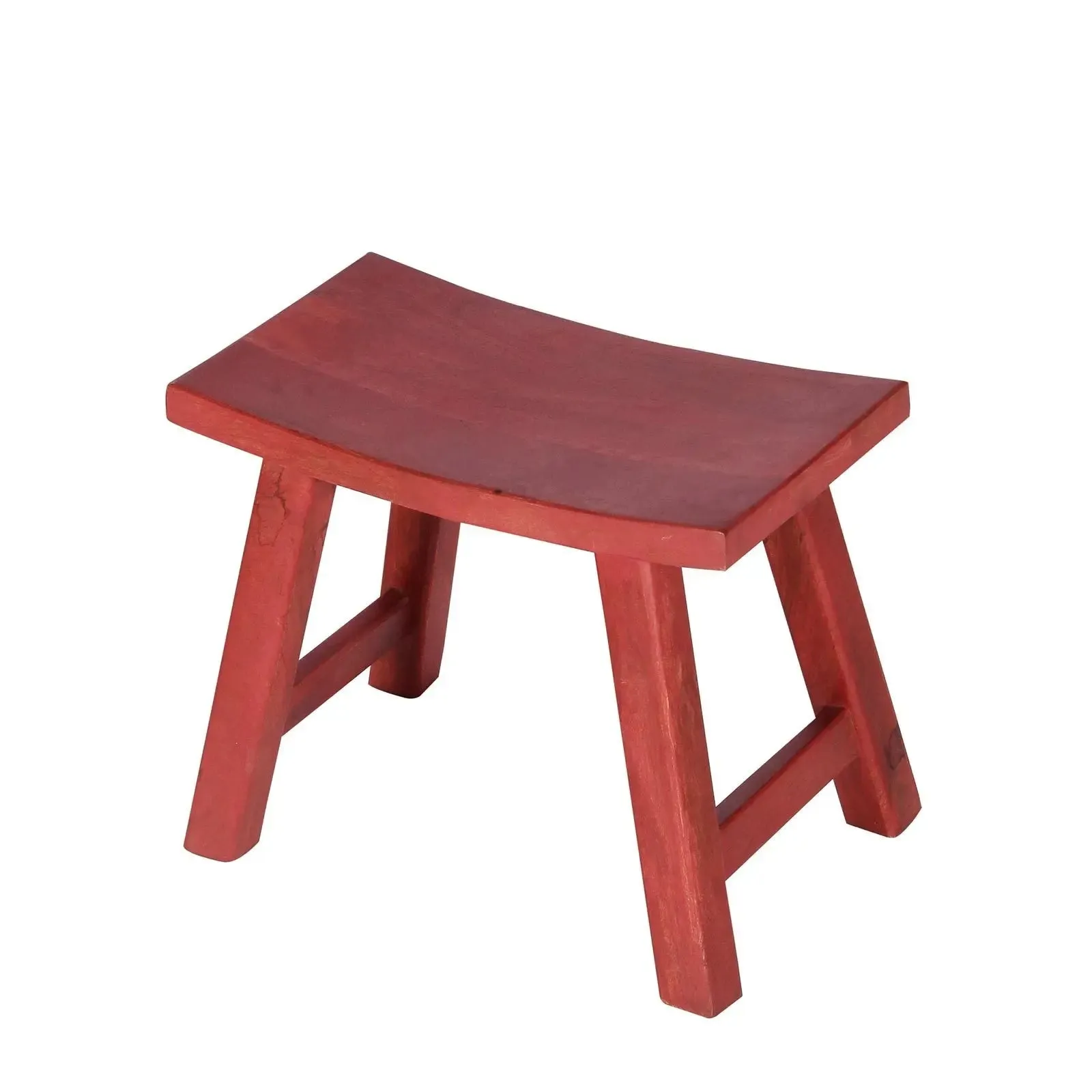 Vintage Red Wooden Stool