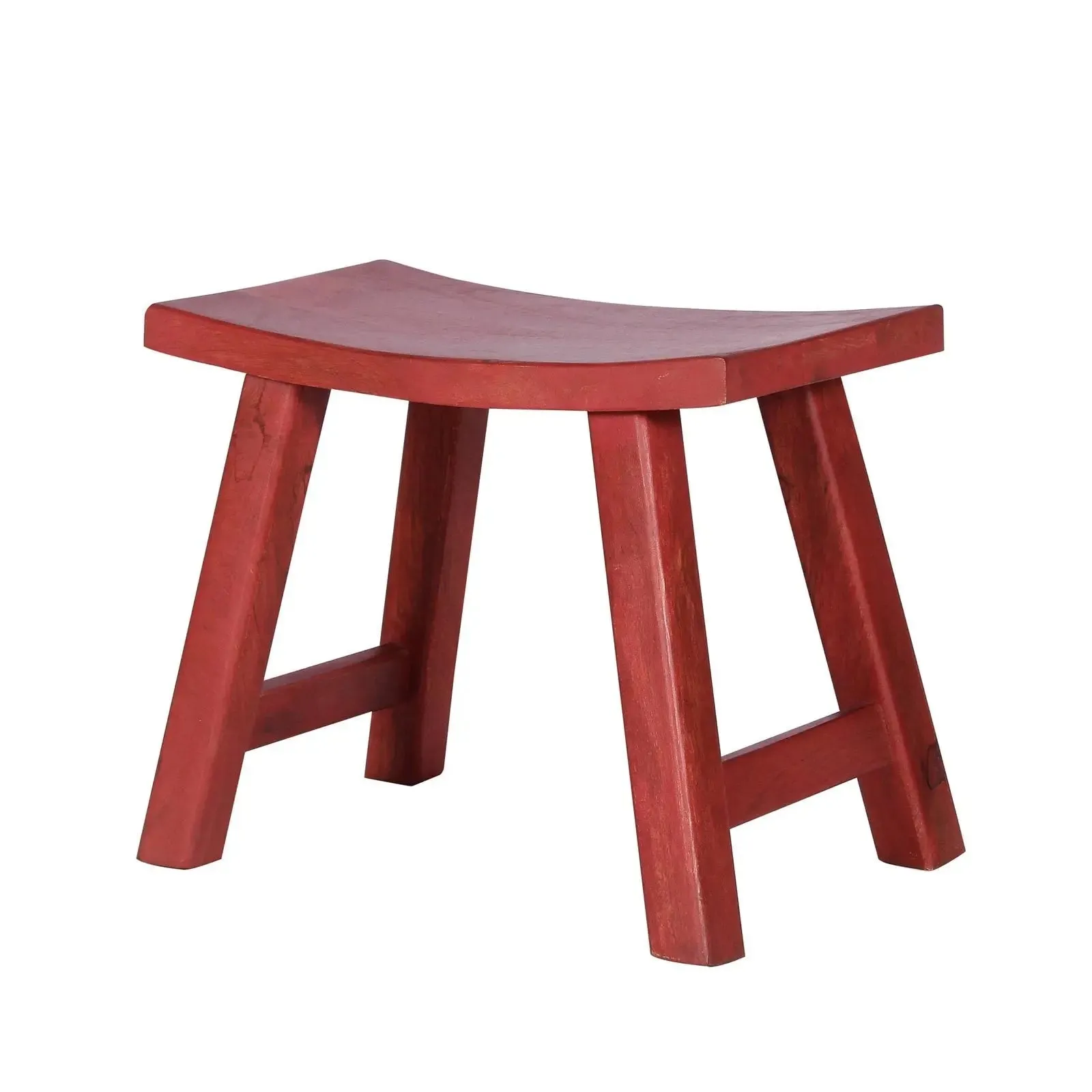 Vintage Red Wooden Stool